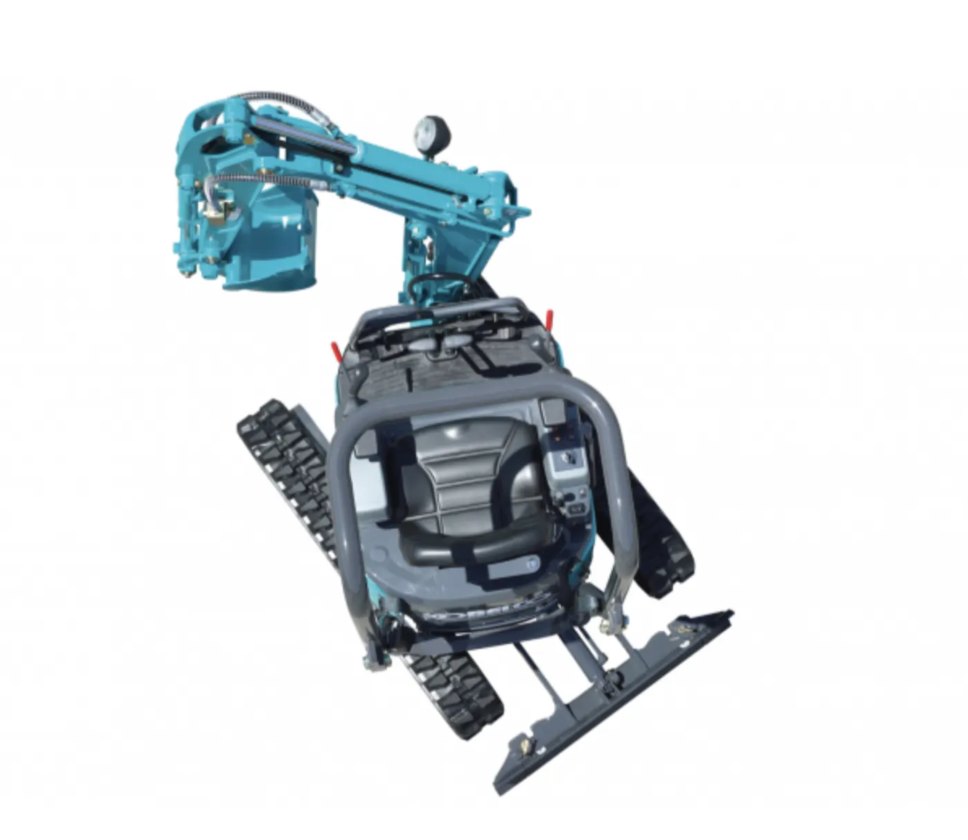 Kobelco SK10SR als freigestellte Ansicht von oben mit Planierschild