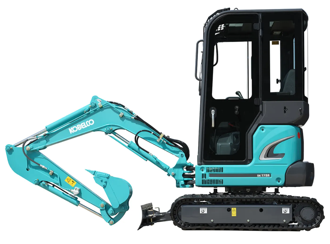 Kobelco SK17SR-3E mit ausgestrecktem Ausleger
