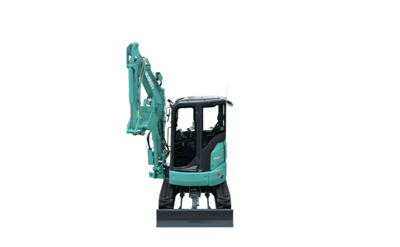 Kobelco SK34SR-7 von vorn mit Planierschild