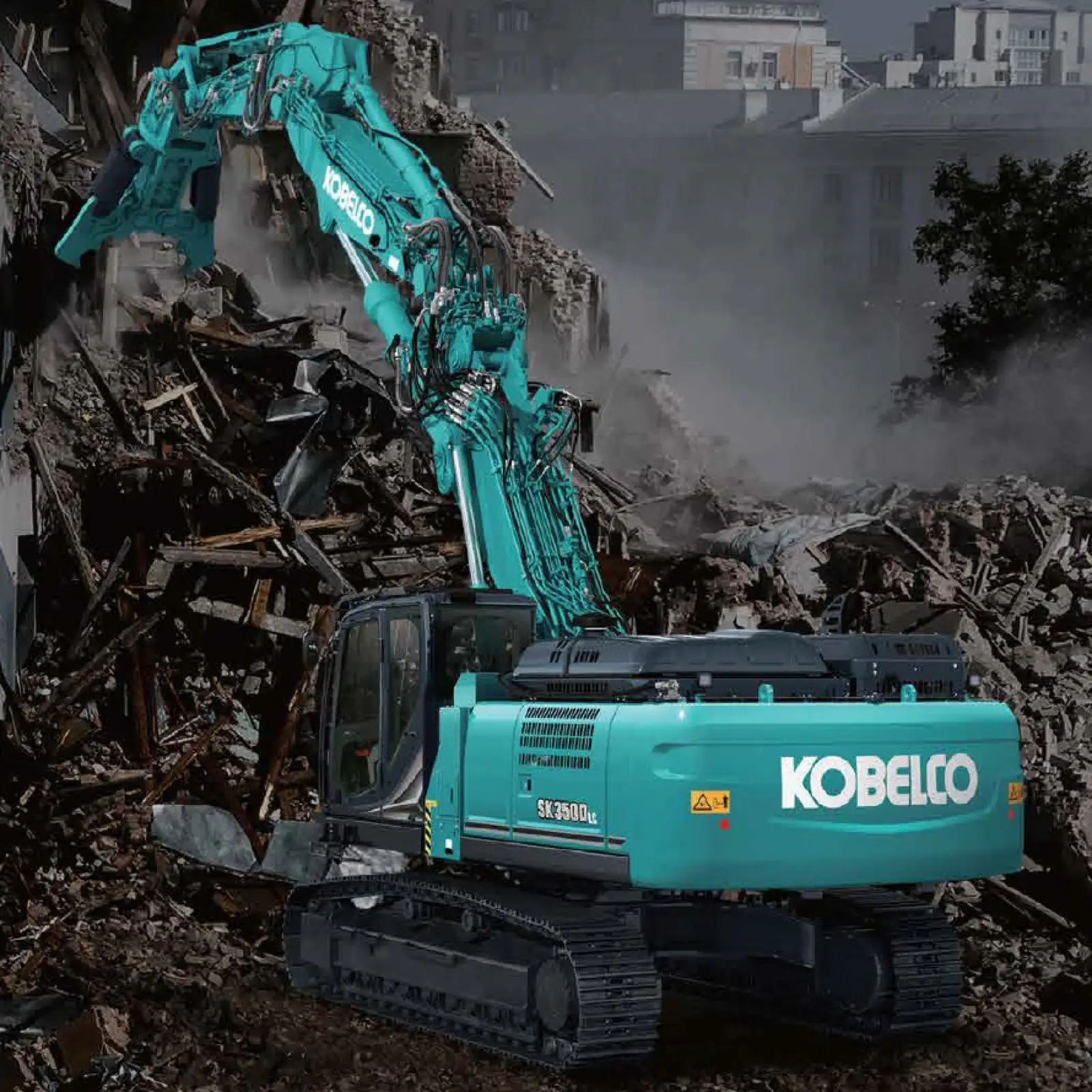 Kobelco SK350DLC auf einer Abbruchhalde