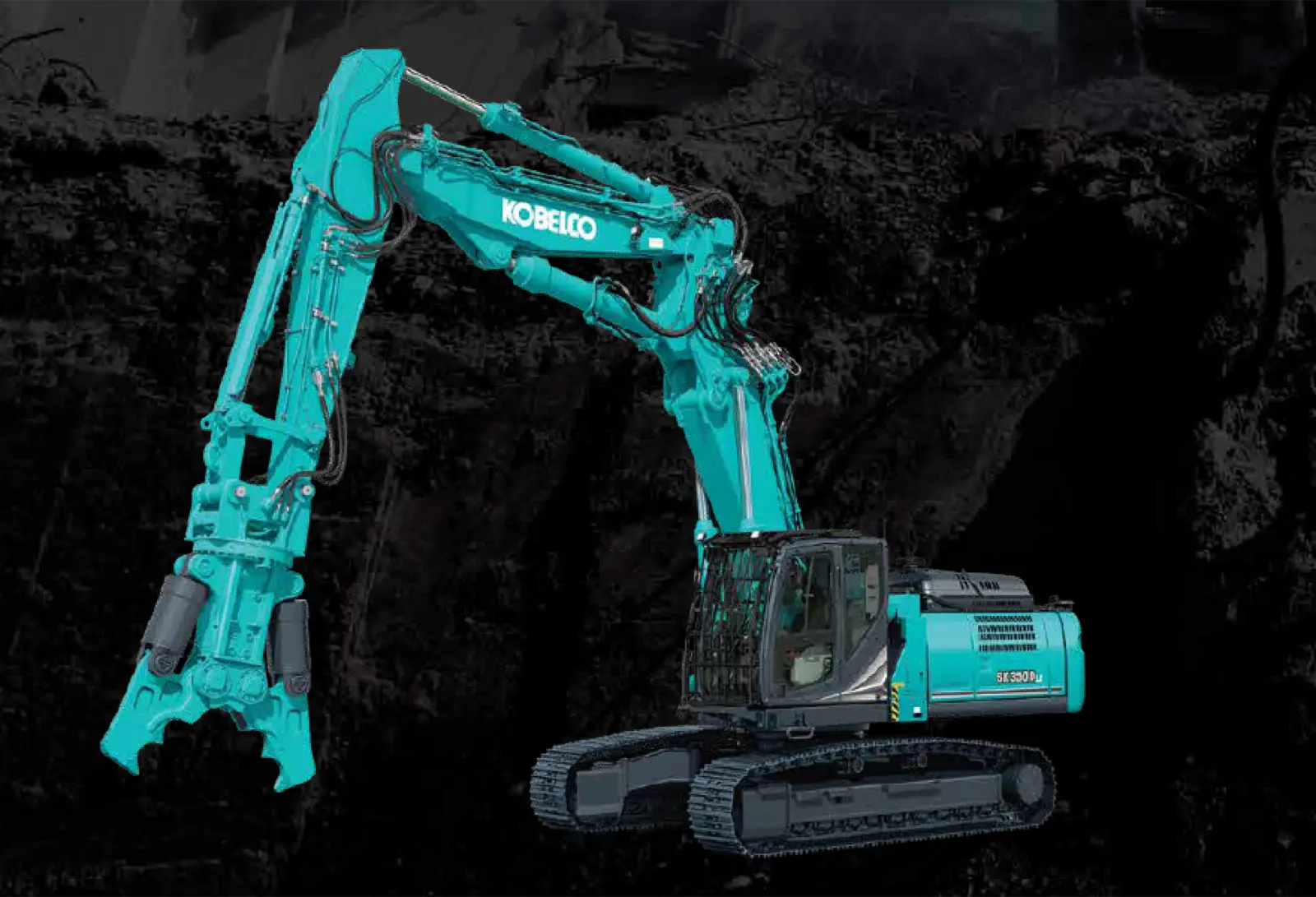 Kobelco SK350DLC mit Abbruchschere