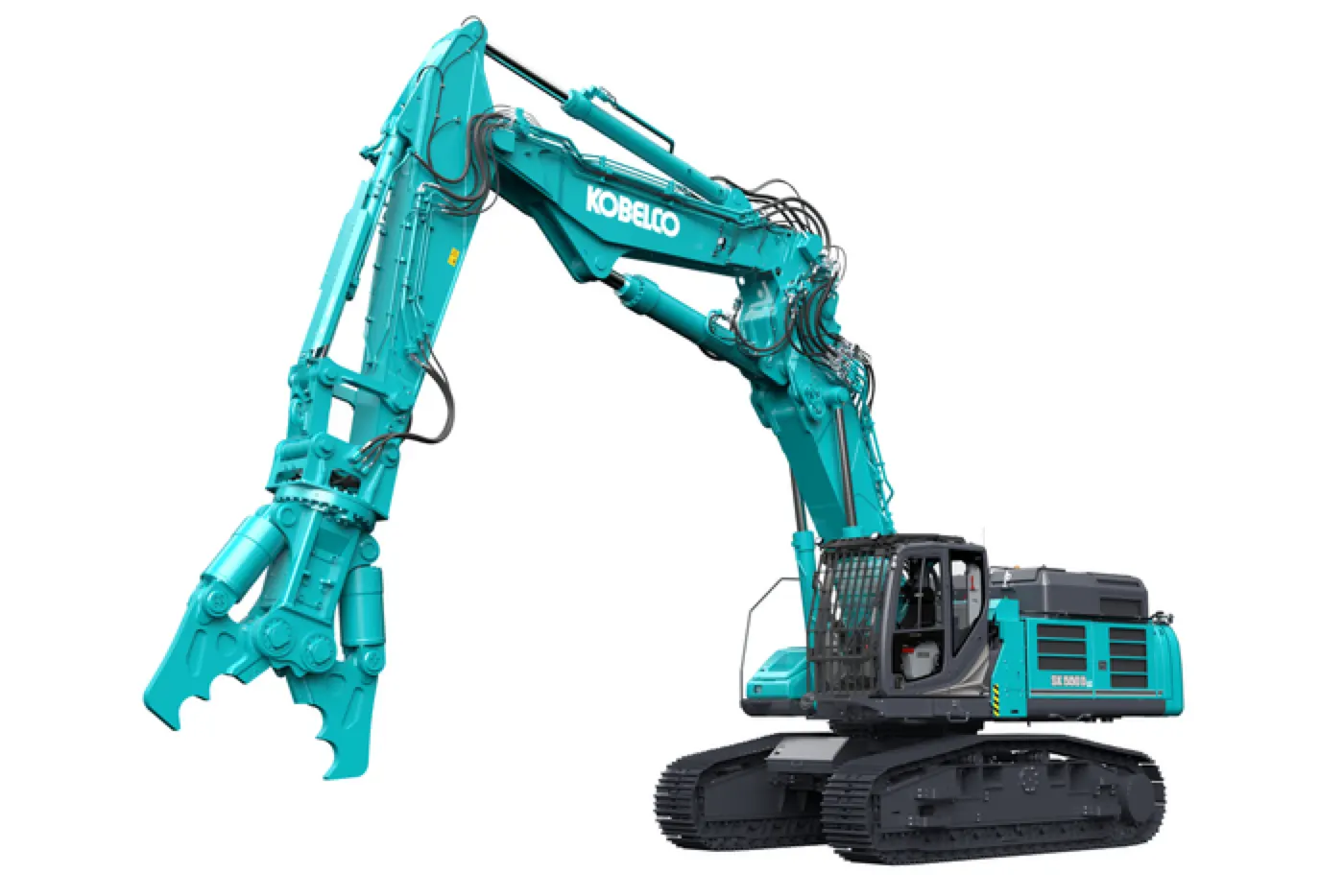 Kobelco SK550DLC-11E mit separatem Ausleger und Abbruchschere