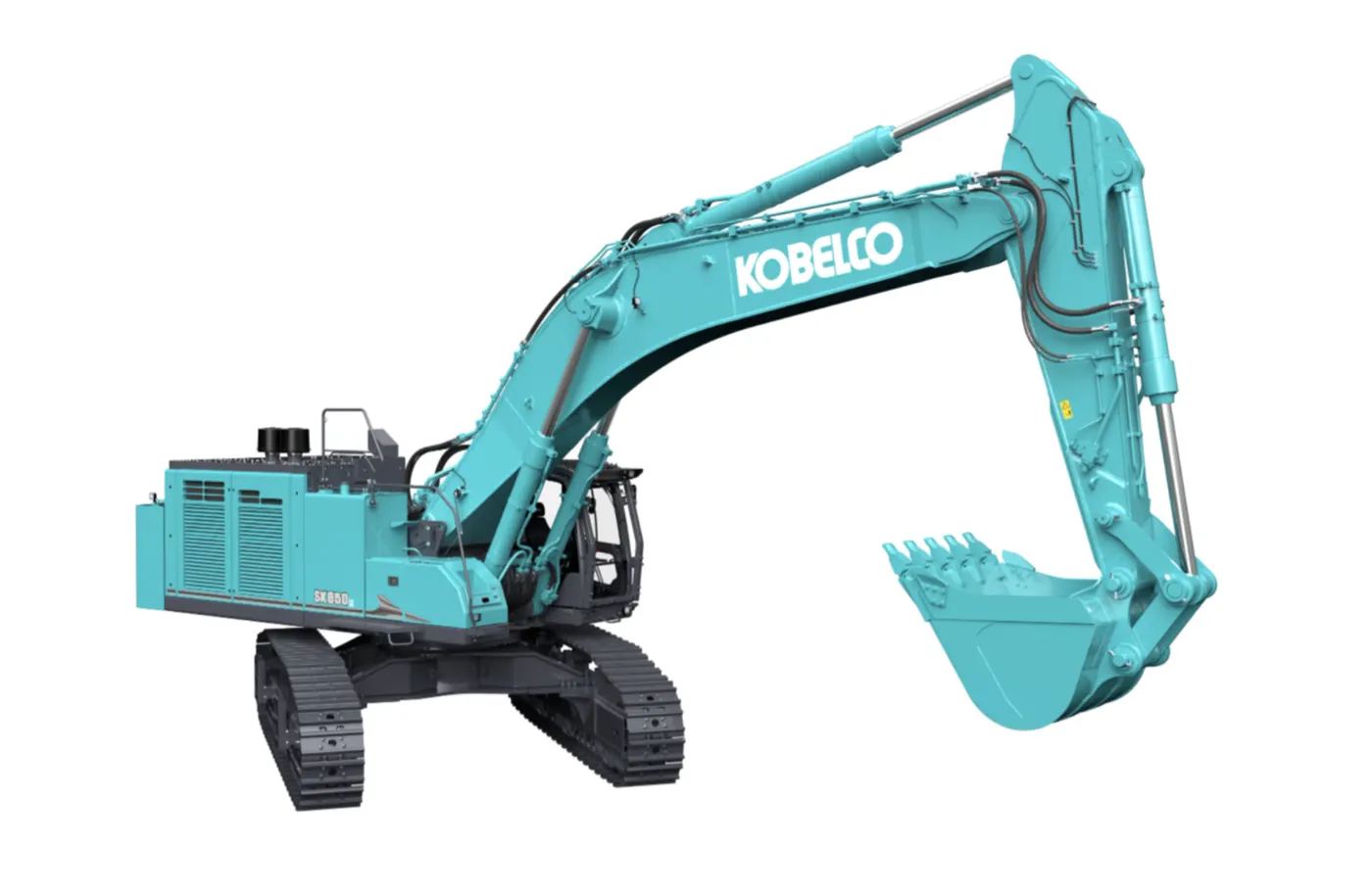 Kobelco SK850LC-11 in Seitenansicht mit eingezogenem Löffel
